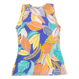 MORGAN Womens Printed Top Orange V-Neck Sleeveless Floral S