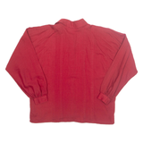 LINEA INESSA Womens Oversized Shirt Red Collared Long Sleeve M