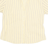 COLUMBIA Womens Shirt Yellow V-Neck Striped L