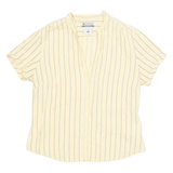 COLUMBIA Womens Shirt Yellow V-Neck Striped L