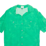 SERGIO Donna Womens Oversized Shirt Green Collared Viscose UK 12