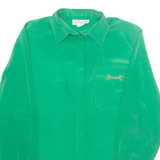 JULIETTA Womens Shirt Green Collared Long Sleeve L