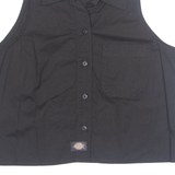 DICKIES Womens Shirt Black Collared Sleeveless S