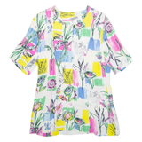 SCIROCCO Womens Printed Shirt White Viscose Floral L