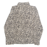 SAG HARBOR Womens Printed Blouse Brown Collared Long Sleeve Animal Print S