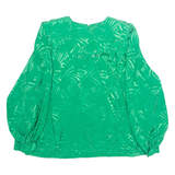 Womens Blouse Shirt Green Long Sleeve M