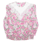 ANOTHER THYME Womens Printed Blouse Pink Long Sleeve Floral S