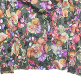 Womens Printed Blouse Green Collared Long Sleeve Floral M
