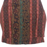 KARIBO Womens Printed Shirt Brown Collared Long Sleeve Crazy Pattern S