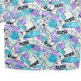 TRUFFLES Womens Printed Shirt Blue Crazy Pattern L
