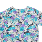 TRUFFLES Womens Printed Shirt Blue Crazy Pattern L