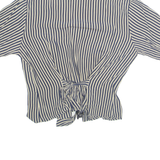 CAMILLE CLAUDEL Womens Printed Shirt Beige Collared Striped L