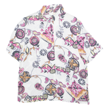 MISS ASTOR Womens Printed Shirt White Collared Crazy Pattern M