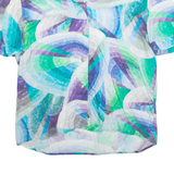 ROLANGE MONDER Womens Printed Shirt Blue Collared Crazy Pattern M