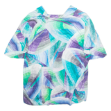 ROLANGE MONDER Womens Printed Shirt Blue Collared Crazy Pattern M