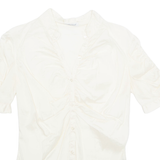 PETRUCCIOLI Womens Top Cream V-Neck Silk M