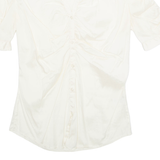 PETRUCCIOLI Womens Top Cream V-Neck Silk M