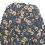 MISS LEOFRIC Womens Printed Blouse Green Long Sleeve Floral M