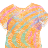 HARLEY DAVIDSON Womens Printed Top Orange Striped XL