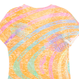 HARLEY DAVIDSON Womens Printed Top Orange Striped XL