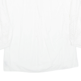 LA MODE STYLE Womens Blouse White Collared Long Sleeve M