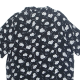 MIXIT Womens Printed Shirt Black Collared Floral L