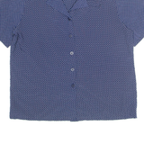 LESLIE FAY Womens Printed Shirt Blue Collared Polka Dot L