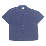 LESLIE FAY Womens Printed Shirt Blue Collared Polka Dot L