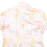SQUIRREL Womens Printed Top Pink V-Neck Floral L