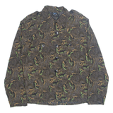 BATTERIES NOT INCLUDED Womens Printed Shirt Brown Collared Polka Dot M