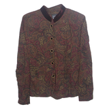 J.D STONE Womens Printed Blouse Brown Long Sleeve Paisley S
