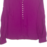 Womens Blouse Purple V-Neck Long Sleeve M
