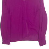 Womens Blouse Purple V-Neck Long Sleeve M