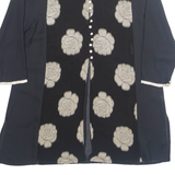 SYCOMORE Womens Oversized Blouse Black Collared Long Sleeve Viscose Fair Isle L