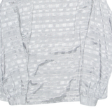 Womens Blouse Silver Collared Long Sleeve Viscose M