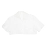 Womens Cropped Shirt White Collared M