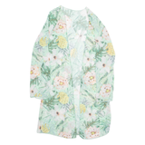 Top Womens Kimono Blouse Green Long Sleeve Floral M