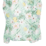 Top Womens Kimono Blouse Green Long Sleeve Floral M