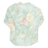 YESSICA Womens Printed Blouse Green Collared Long Sleeve Floral M