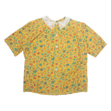 FOSCHINI Womens Printed Blouse Brown Collared Floral M