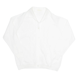 Womens Blouse White Collared Long Sleeve M