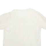 Womens Top Cream V-Neck L