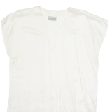 INSPIRATION Womens Top Cream V-Neck Sleeveless Suede M