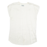INSPIRATION Womens Top Cream V-Neck Sleeveless Suede M