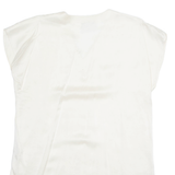 INSPIRATION Womens Top Cream V-Neck Sleeveless Suede M