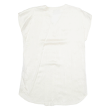 INSPIRATION Womens Top Cream V-Neck Sleeveless Suede M