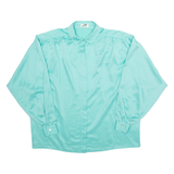 ARA MODELL Womens Bardot Blouse Blue Collared Long Sleeve L