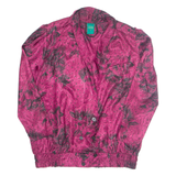 CANDA Womens Printed Blouse Purple Collared Long Sleeve Floral L