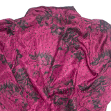 CANDA Womens Printed Blouse Purple Collared Long Sleeve Floral L