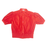 Womens Printed Blouse Red Collared Viscose Spotted M